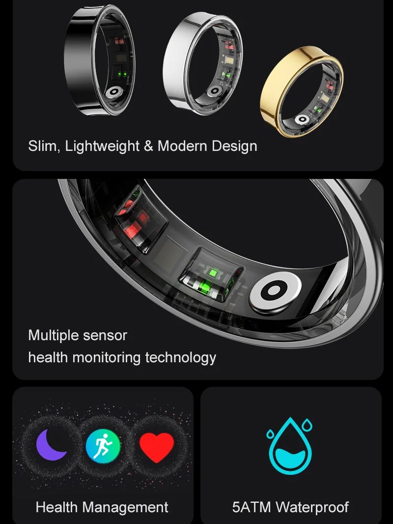 خاتم ذكي R09 مقاوم للماء بدرجة - مراجعة Temperature Ring Skin وسعره